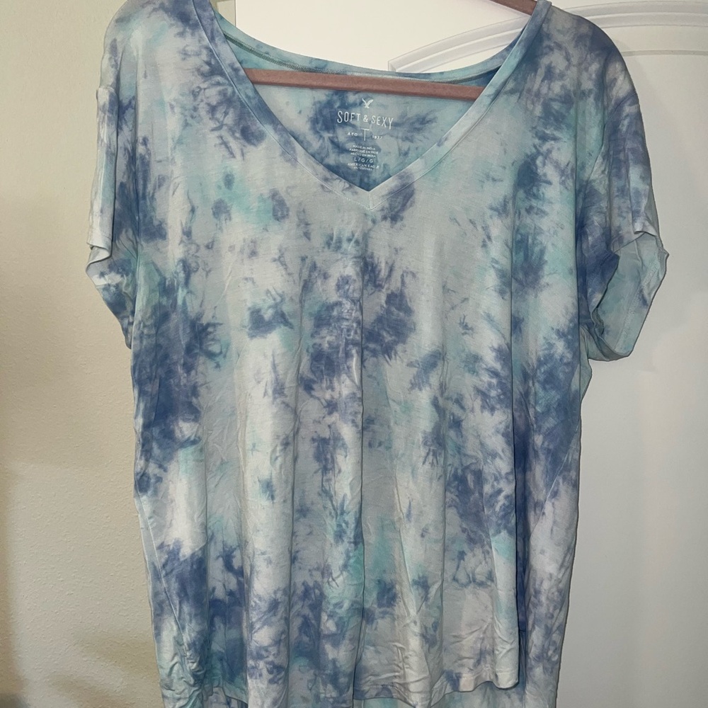 Blue Tie-Dye Women's Top